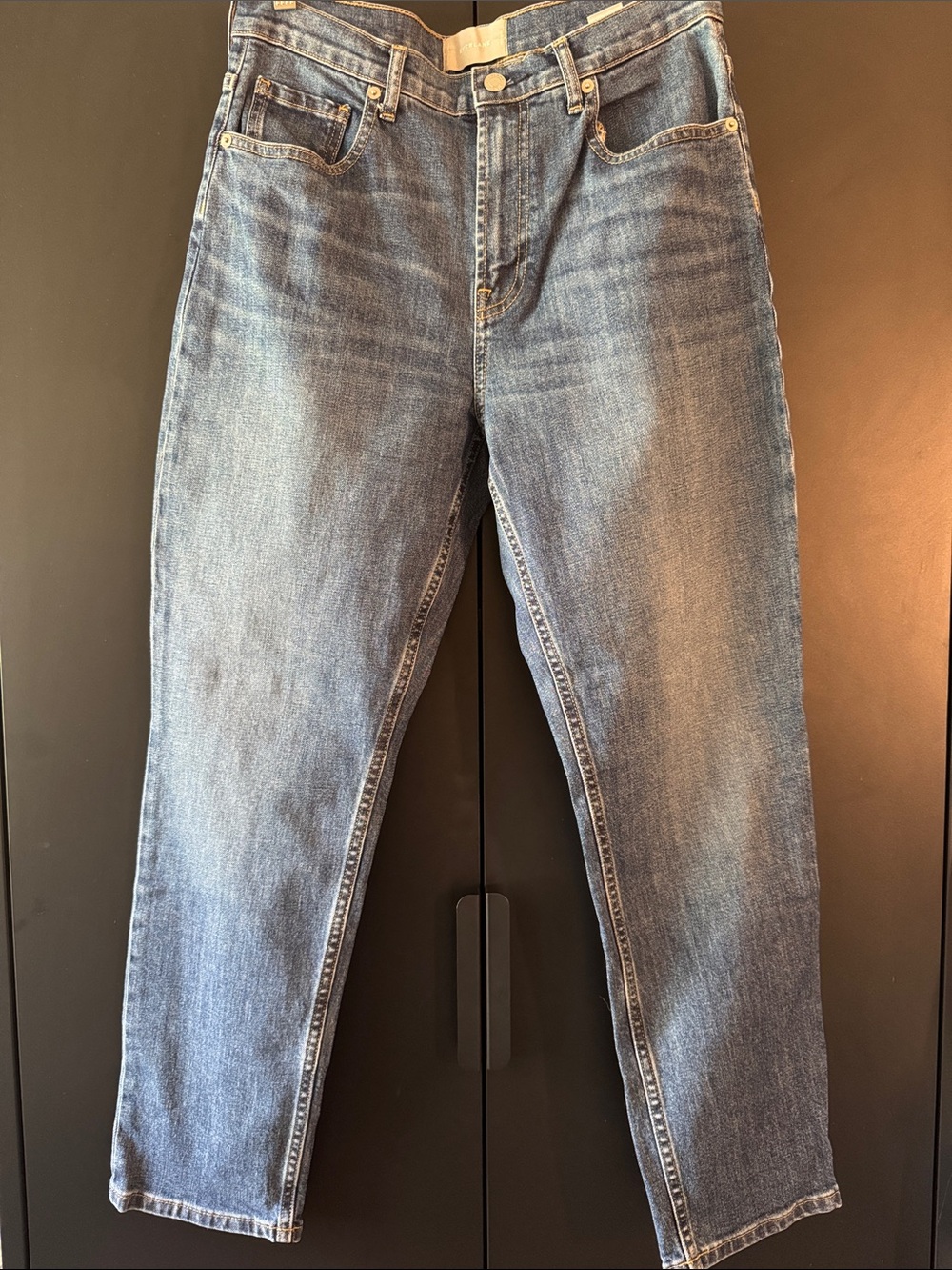 Everlane Straight-Leg Midwash Blue Jeans